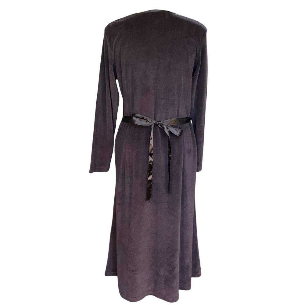 Vintage Fads Crushed Velvet Midi Dress Women’s PM Navy Blue Long Sleeve 90s - Picture 4 of 8